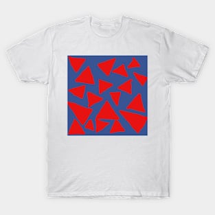 Red Corn Chips on Blue T-Shirt